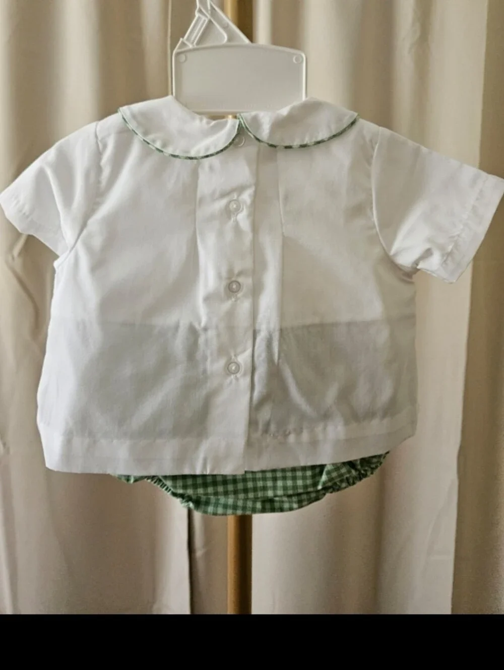 Petit Ami Baby Boy 2pc Gingham Bloomer Set NB